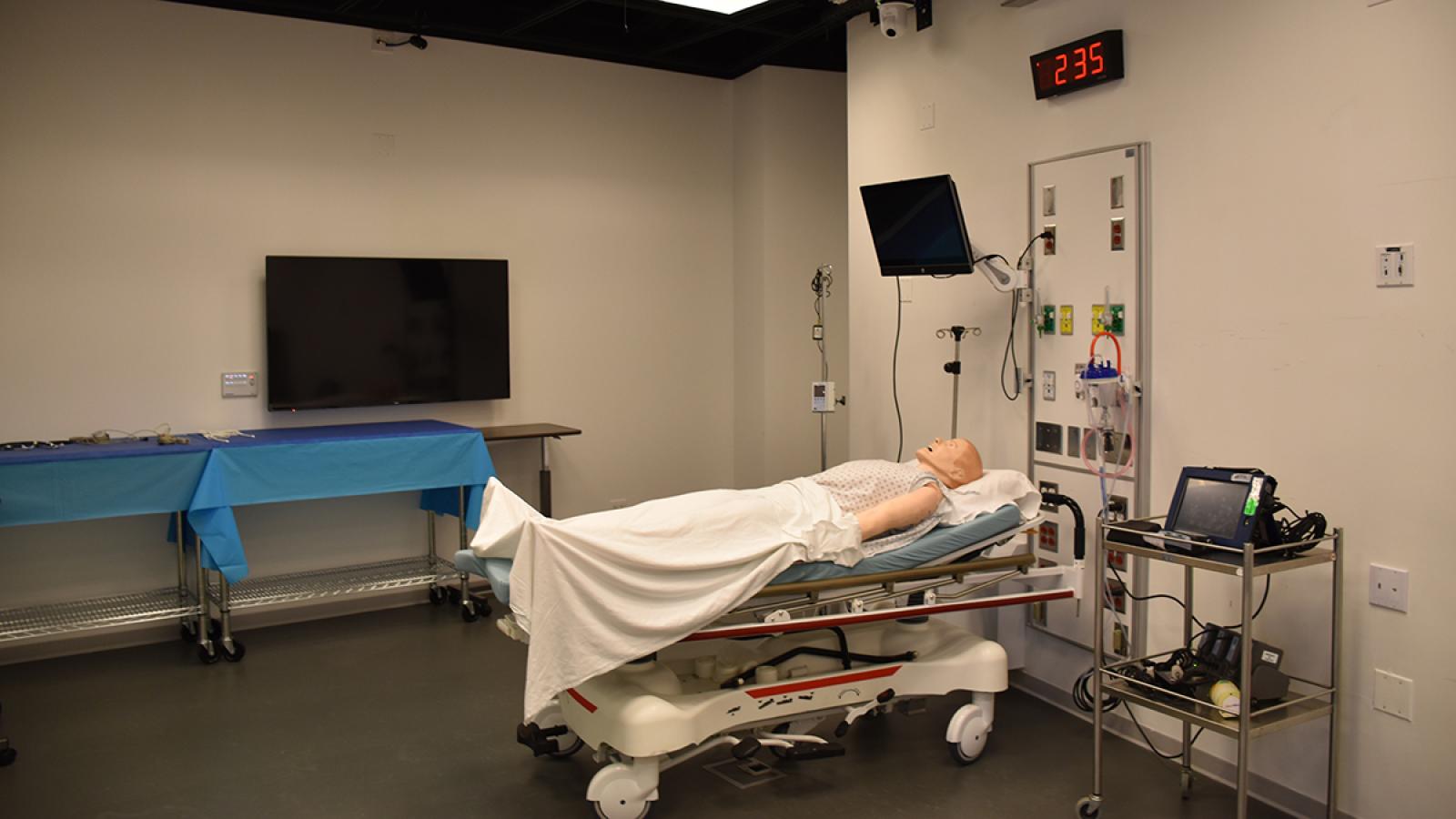 Patient room with headwall.