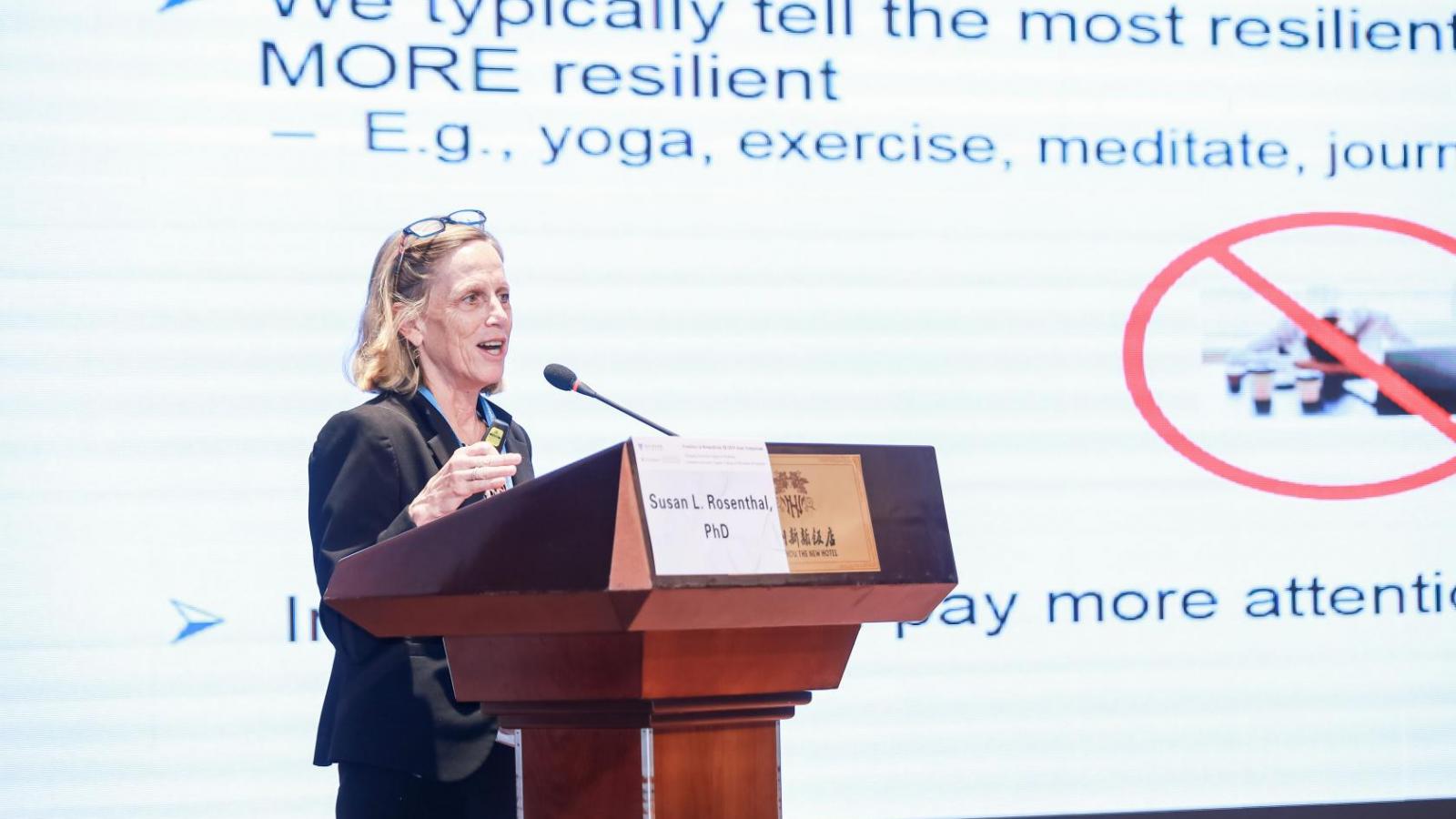 Susan L. Rosenthal, PhD, presented at the 2019 Symposium.