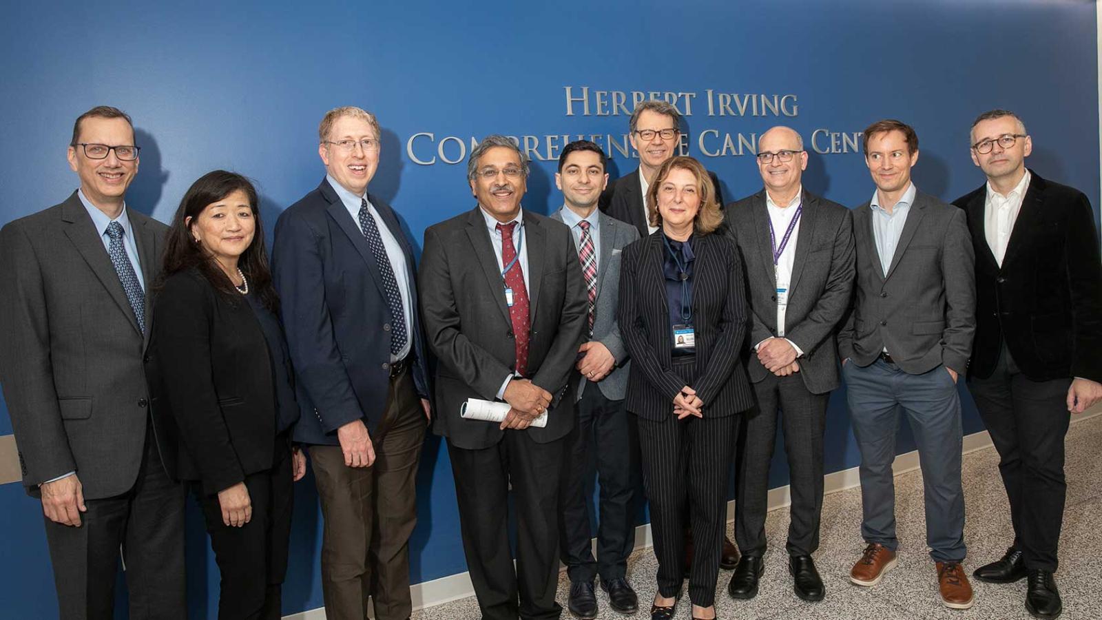Front row (left to right): Benjamin Herzberg, Sandra Ryeom, Mark Stein, Anil Rustgi, Barbara Pro, Ran Reshef, Sascha Haubner, and Pawel Muranski. Back row (left to right): Benjamin Izar and Michel Sadelain.