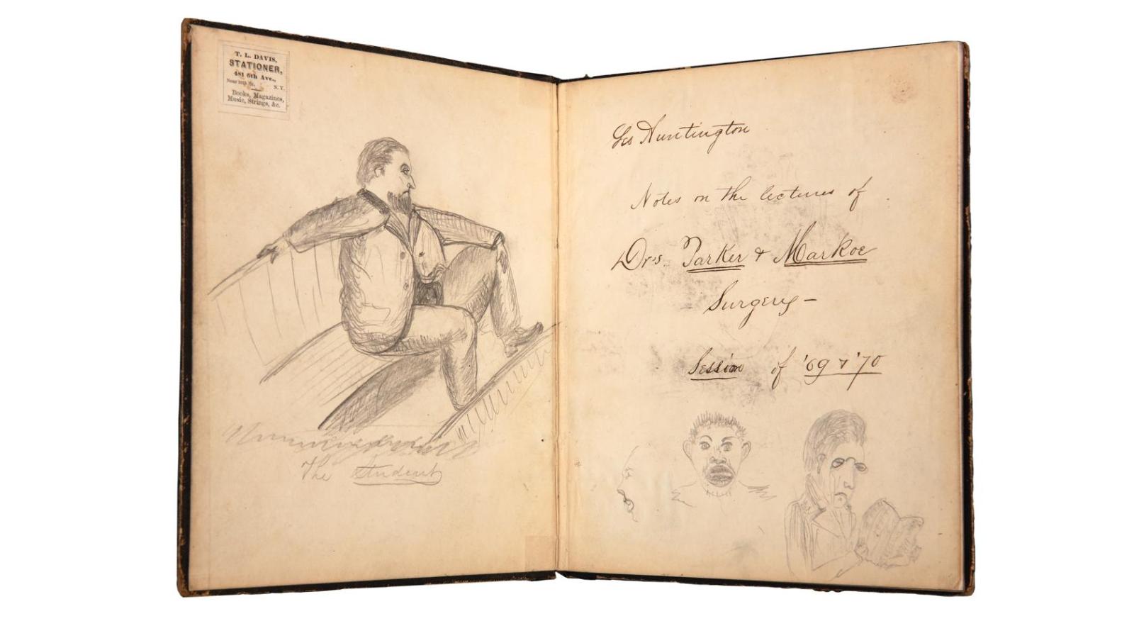 A student notebook from George Huntington,1871 P&S graduate