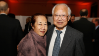 The late Dr. Clyde Wu and his wife Mrs. Helen Tseng Wu at a gala.