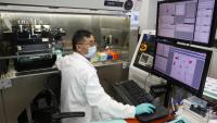 Researcher uses the flow cytometry core