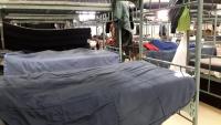 Bunks in a homeless shelter