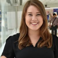 Katja in hallway at NYP