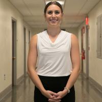Aimee Fries standing in hallway