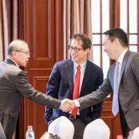 (Left to right) David Ho, MD, David Wu, MD, and Paul G. Lee, MD, at the 2019 symposium.